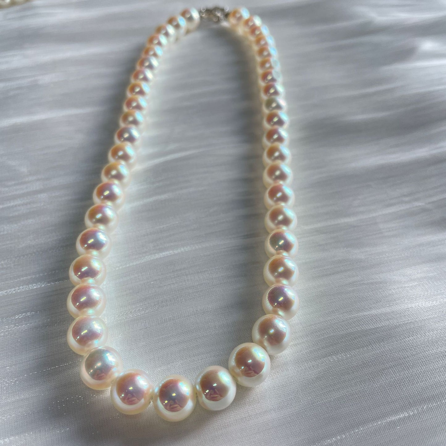 Polar Aurora Mirror Akoya Pearl Necklace Horseshoe Buckle Faux Mabel-like Powder Light Tien Female Clavicle Chain