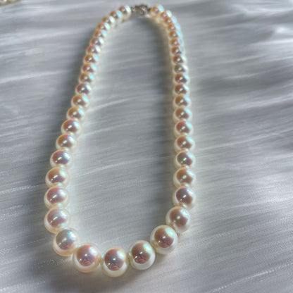 Polar Aurora Mirror Akoya Pearl Necklace Horseshoe Buckle Faux Mabel-like Powder Light Tien Female Clavicle Chain