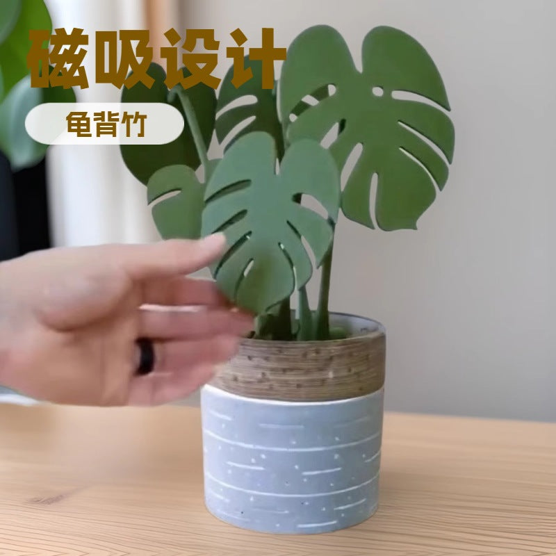 Monstera coaster plant Bamboo Coaster Plant with Magnet 3D Printing Cross-border Explosions