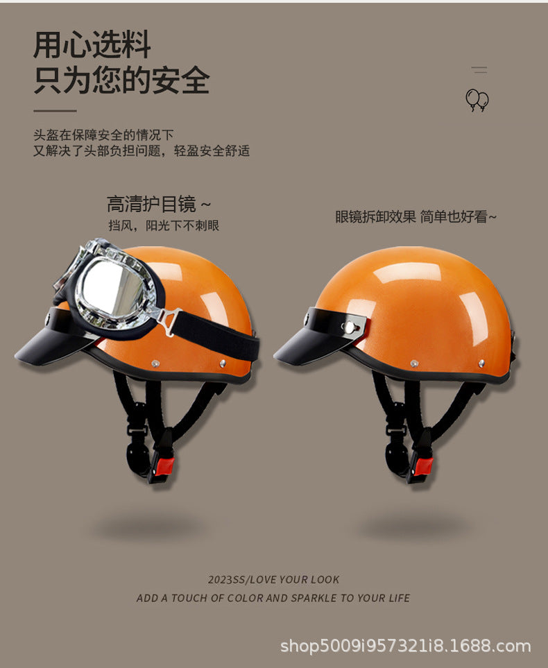 Factory Outlet GB 3C Harley Retro Half Helmet Lightweight Summer Electric Vehicle Helmet Safety Helmet Unisex