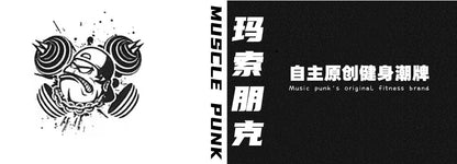 MUSCLE PUNK Original Loose plus size Half-sleeved T-shirt Men's Fashion Brand Printed Fitness Crewneck Top Short-sleeved