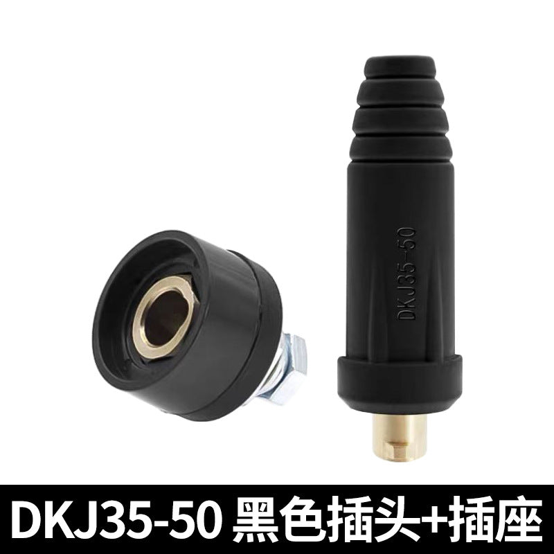 Welding Machine Quick Connector Dkj25-35-50-70 Square All-Copper European Quick-Plug Welding Head Cable Connector