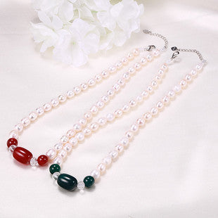 Zhuji jewelry wholesale round freshwater pearl necklace women send mother chain slightly defective real pearl necklace clavicle chain