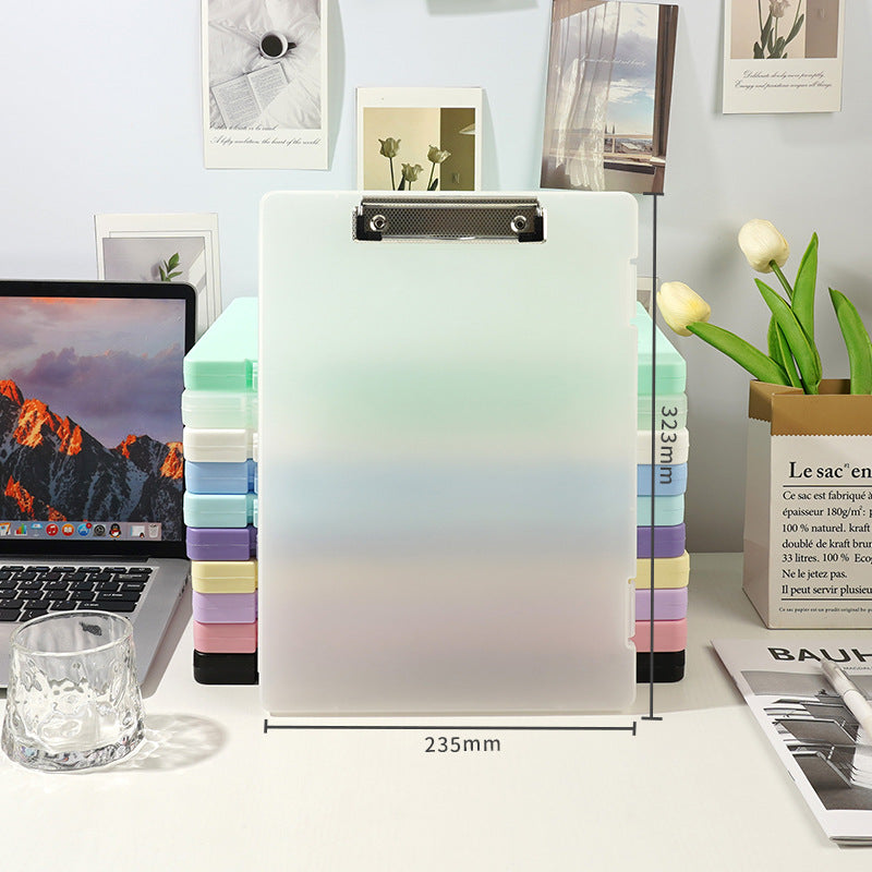 Plastic board folder file box copy writing board storage box A4 data box PP transparent office supplies finishing box