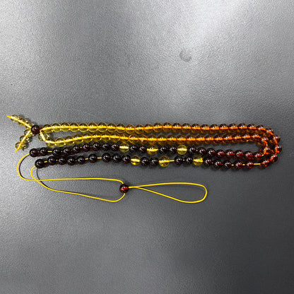 Natural Raw Stone Amber Rainbow Matching Chain Gold Pepper Blood Pepper Baltic Raw Ore Gradient Necklace Versatile Wool Chain