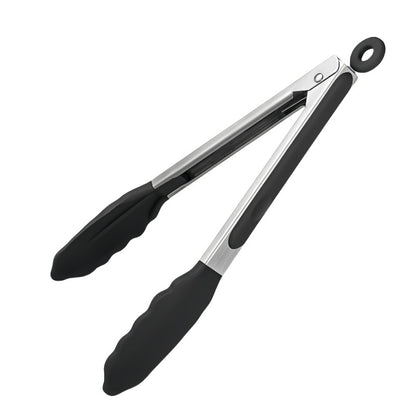 Silicone Clips for Kitchen Non-Stick Pans, Anti-Scalding and High Temperature Resistance, Household Barbecue and Steak Special Set, Stainless Steel Food Clips