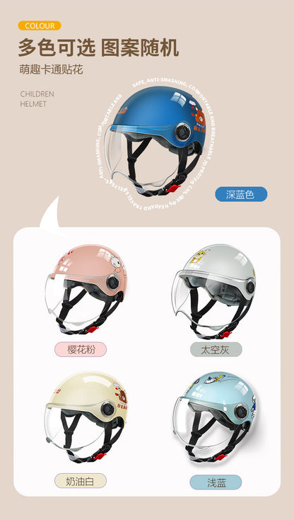 3C Certified Motorcycle Helmet Summer Collision Avoidance for Boys and Girls Aged 6-14 Four Seasons Universal Electric Vehicle Safety Helmet