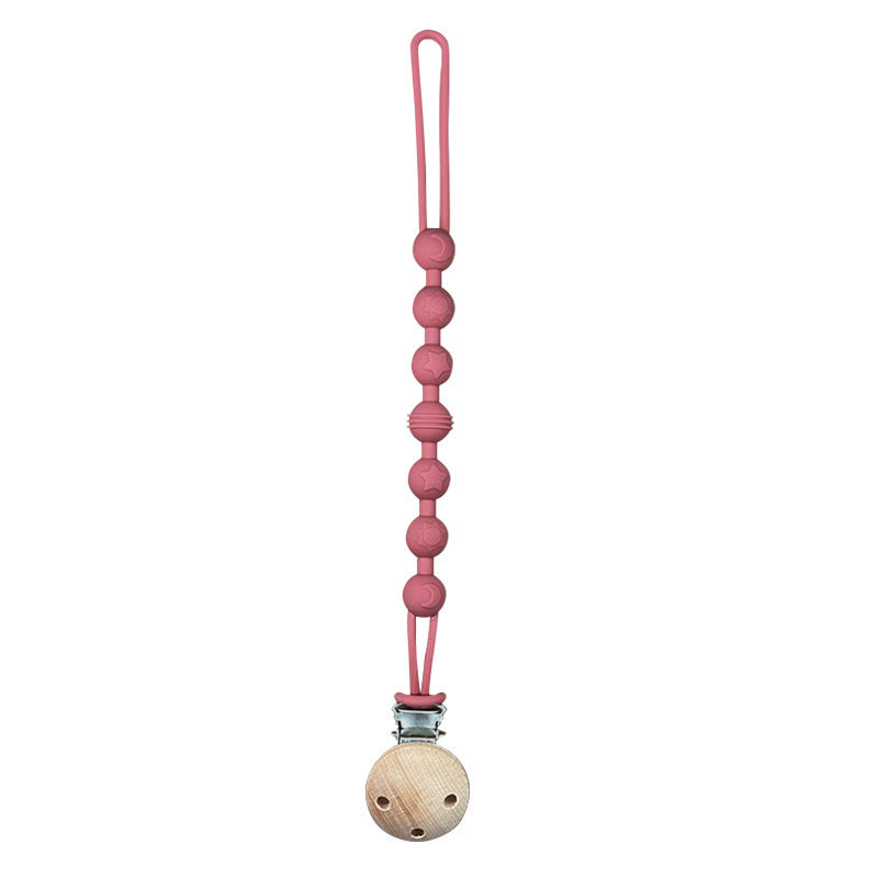 Ins Nordic Style New Plastic Clip Silicone Chain Baby Toy Grinding Stick Tooth Gum Silicone Chain Nipple Anti-losing Rope