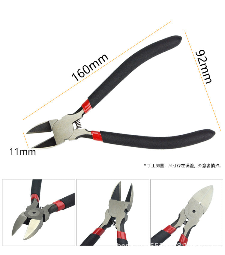 170 Oblique Nose Pliers Pointed-nose Pliers Water-mouth Pliers Gundam Split Cool Model Small Blue Oblique-mouth Pliers Cable Tie-cutting Pliers Fruit Cutters