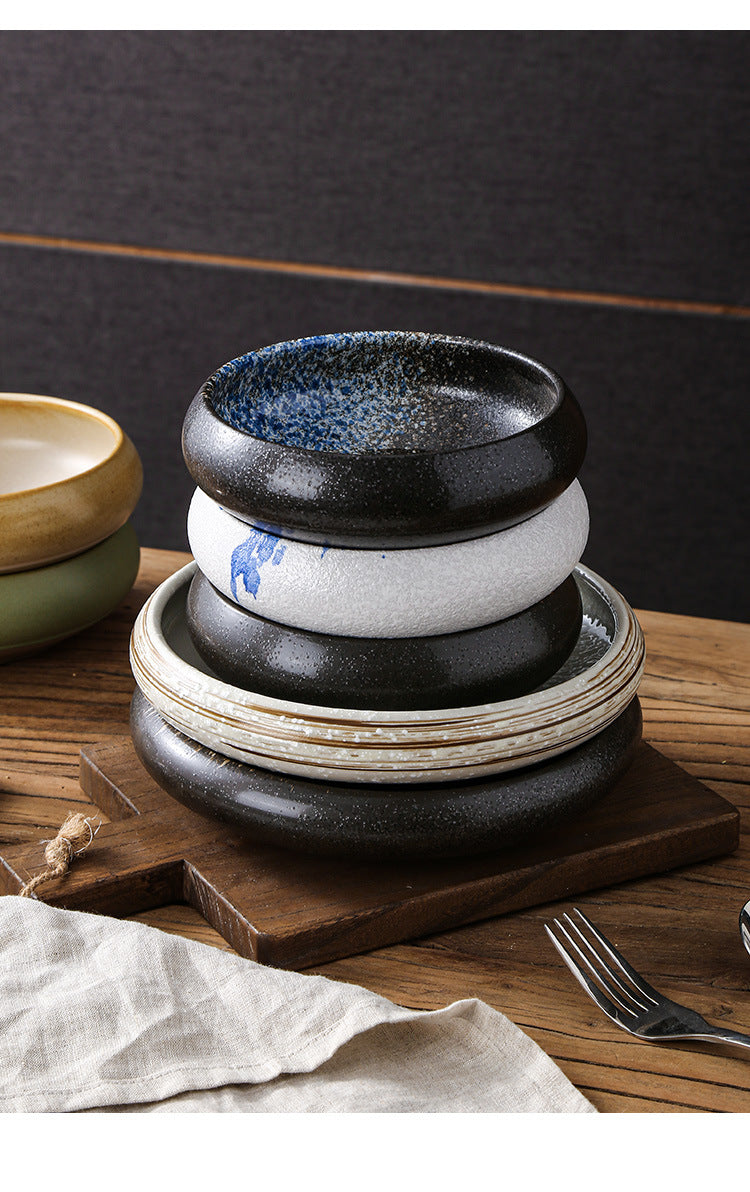 Retro Japanese Style Ceramic Bowl Creative Personality Household Rice Bowl Restaurant Special Snack Bowl Dessert Salad Bowl