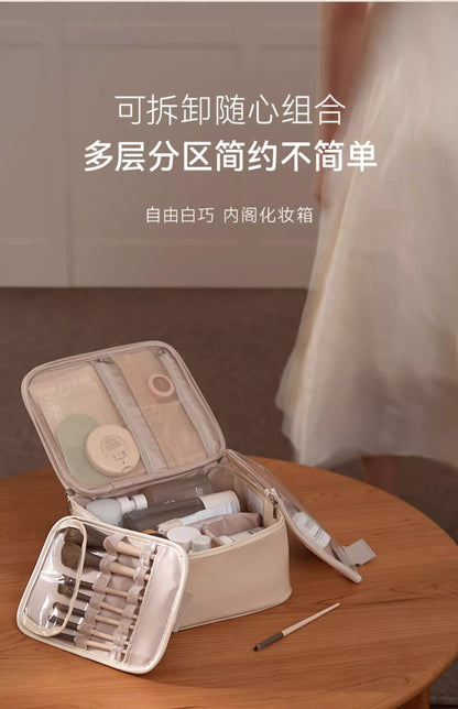 Cosmetic Bag Women's 2025 New Portable Cosmetic Case Travel Cosmetic Brush Bag Large Capacity Cosmetic Storage Bag High-end