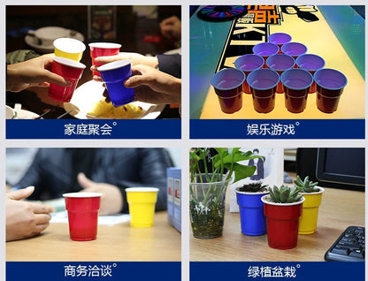 Disposable Plastic Cup Beer Table Tennis Cup Color Box suit Beer Game Cup Party Solo Cup 16oz Red Blue