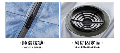 New Fan Sun Protection Clothing, Heatstroke Prevention Outdoor Work Clothes, Refrigeration Fishing Clothing for Men and Women with Fans to Cool down
