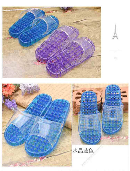 Couple Bathroom Slippers Men's Summer Non-slip Home Indoor Bathing Women's Sandals Thick Bottom Massage Leakage Home Shoes