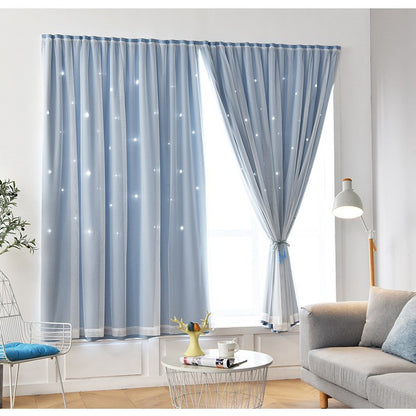 Source manufacturers non-perforated installation curtains hook and loop curtains cross-border foreign trade shading curtains self-adhesive finished products wholesale
