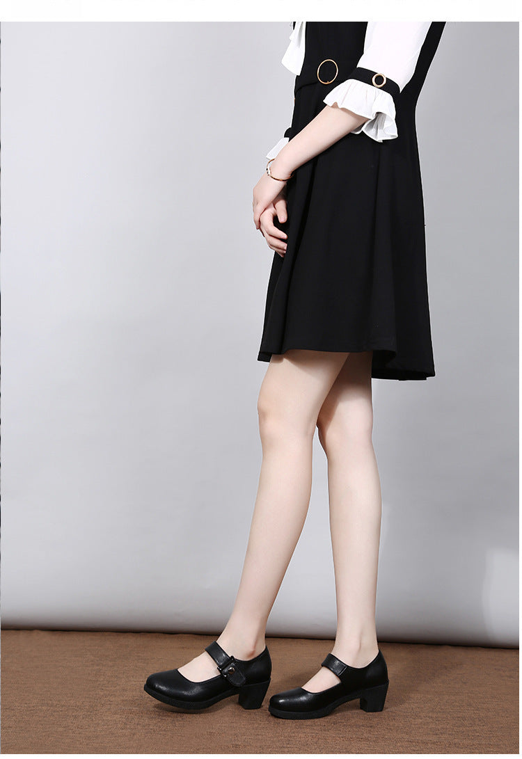 Factory direct sales dance shoes wholesale round head modern square dance shoes ladies mother shoes cross-border products 2025