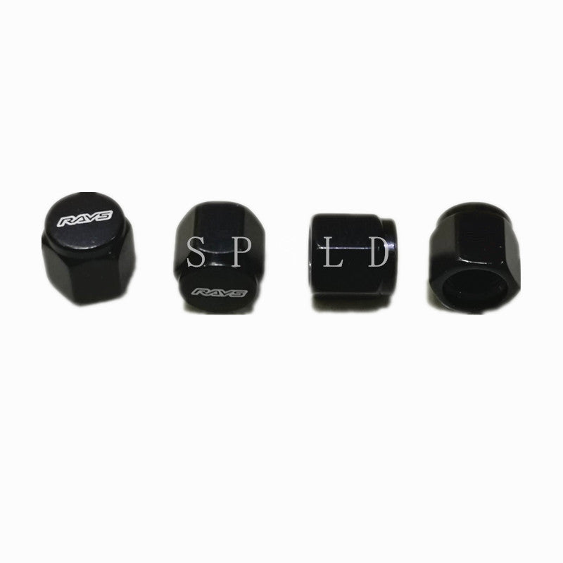 Automobile tire valve cap tire valve cap aluminum alloy explosion-proof valve core cover decorative cap 4 pieces