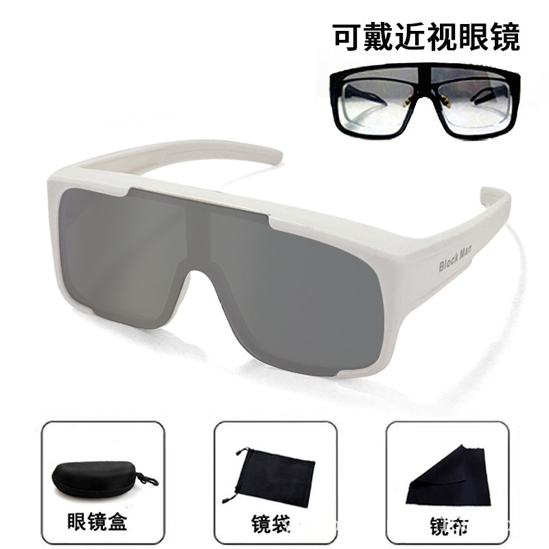 BLOCKMAN Cycling Glasses Polarized Color Changing Goggles Myopia Glasses UV-proof Outdoor Sunglasses for Men and Women