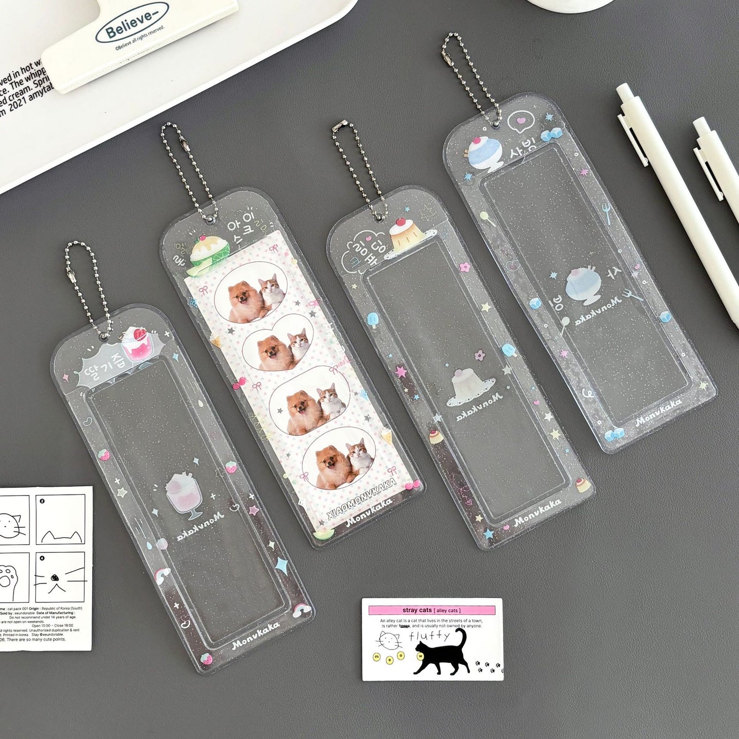 Original Summer Dessert Four-Frame Card Holder Idol Small Card Life Four-Frame Glitter Card Holder Star-Chasing Storage Card Holder