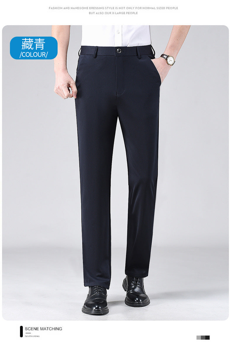 Live popular Tiger head summer thin men's casual pants men's straight business dad suit pants men's stretch long pants