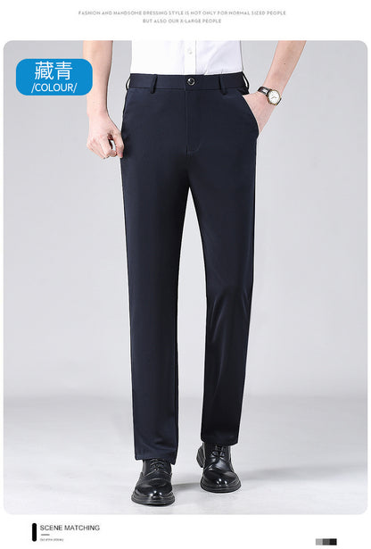 Live popular Tiger head summer thin men's casual pants men's straight business dad suit pants men's stretch long pants