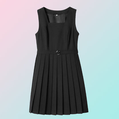 Original Spring and Summer Vest Dress Suit British College Dress Sleeveless Student Class Uniform School Uniform Work Clothing Versatile Women's Skirt
