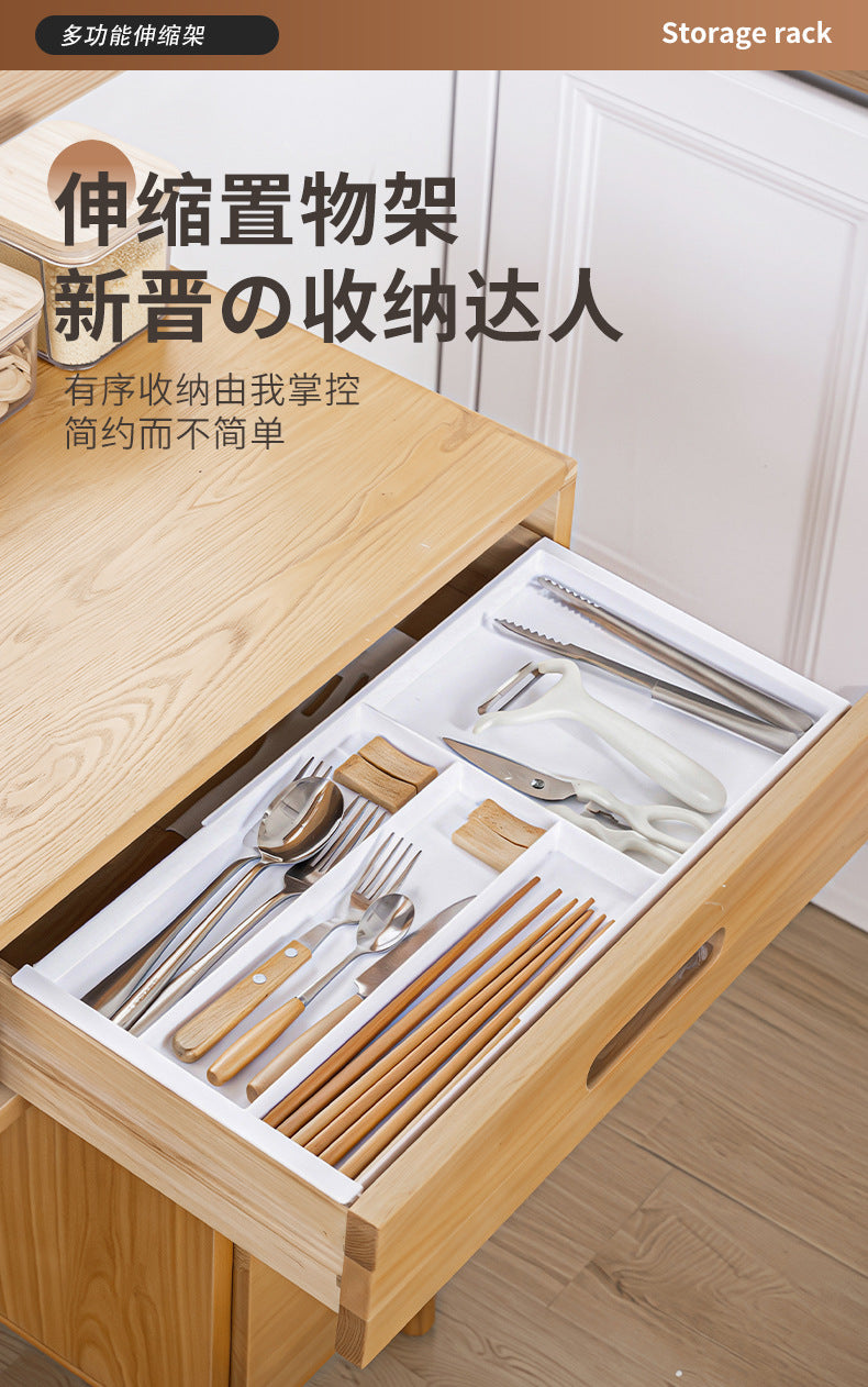 Drawer Retractable Storage Box Cosmetics Sundries Compartment Storage Box Partition Organizer Box Home Kitchen Tableware