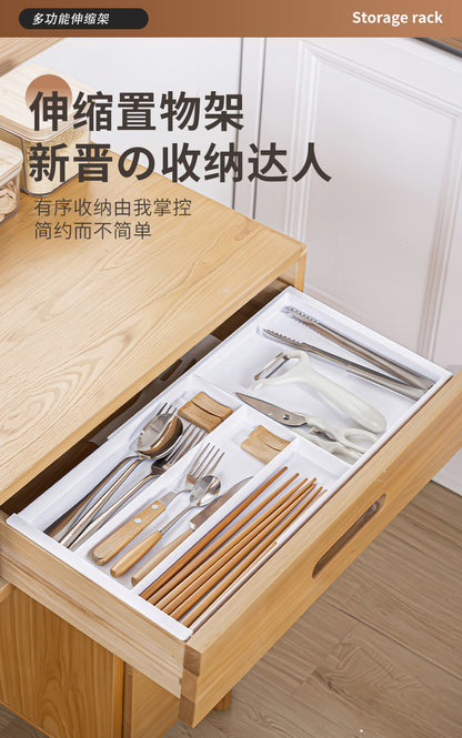 Drawer Retractable Storage Box Cosmetics Sundries Compartment Storage Box Partition Organizer Box Home Kitchen Tableware