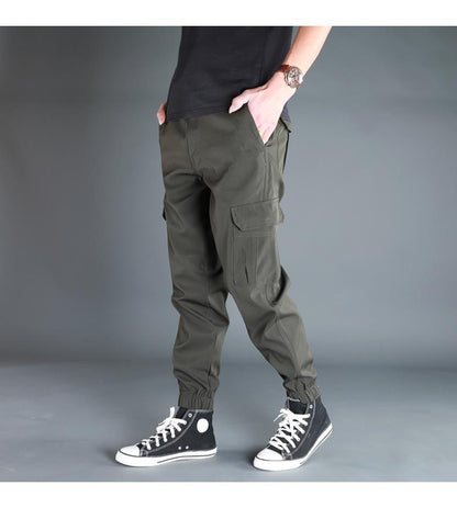 Ice Silk Crock Pants Men's Leg-tipped Summer Thin Casual Pants Loose plus size Quick-drying Pants Fashion Brand Sports Pants