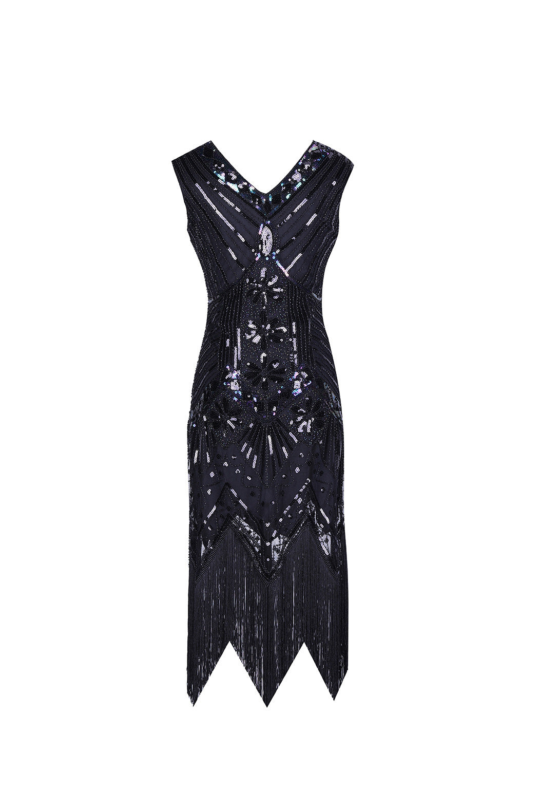 S-4Xl Amazon Wish Real Shot 1920S Retro Sequin Dress Handmade Beaded Tassel Plus Size Evening Dress