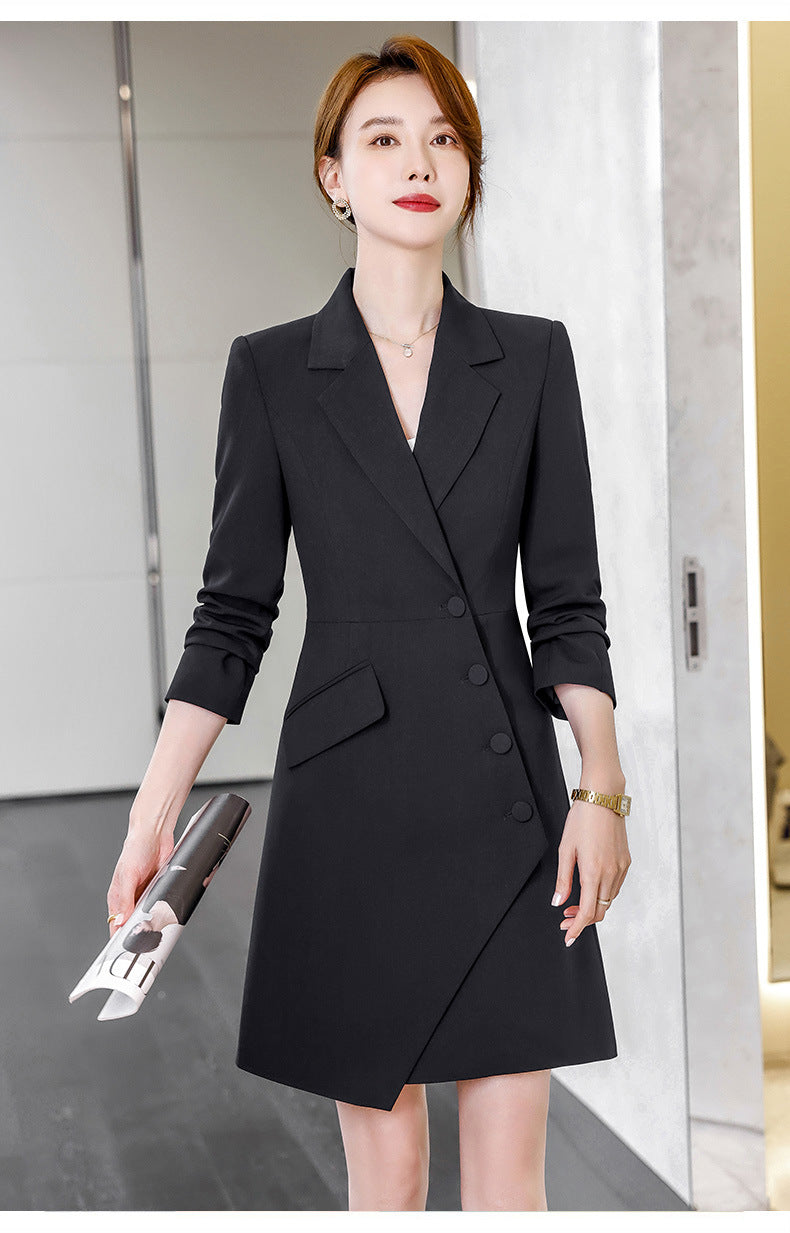 High-end gray professional dress autumn temperament jewelry store work clothes hotel front desk work clothes reception formal wear