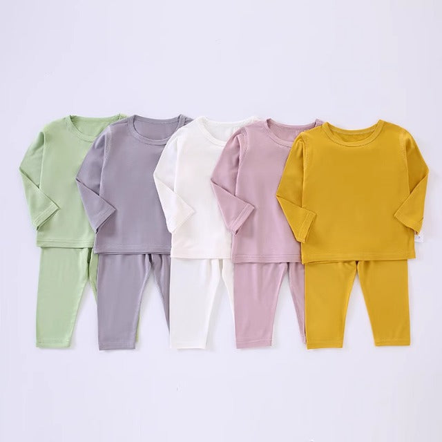Category a Modal Infant Home Clothing Set High Waist Belly Protection Baby Long Sleeve Pajamas Air Conditioning Clothes Autumn Clothes Autumn Pants