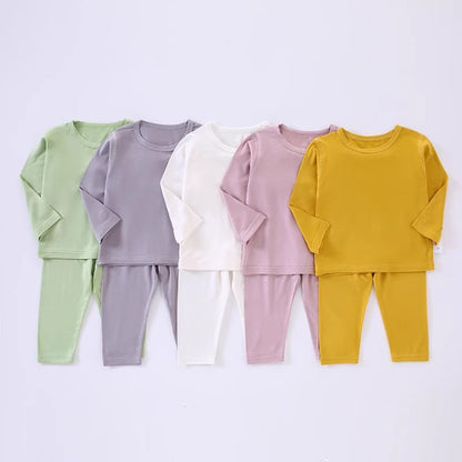 Category a Modal Infant Home Clothing Set High Waist Belly Protection Baby Long Sleeve Pajamas Air Conditioning Clothes Autumn Clothes Autumn Pants