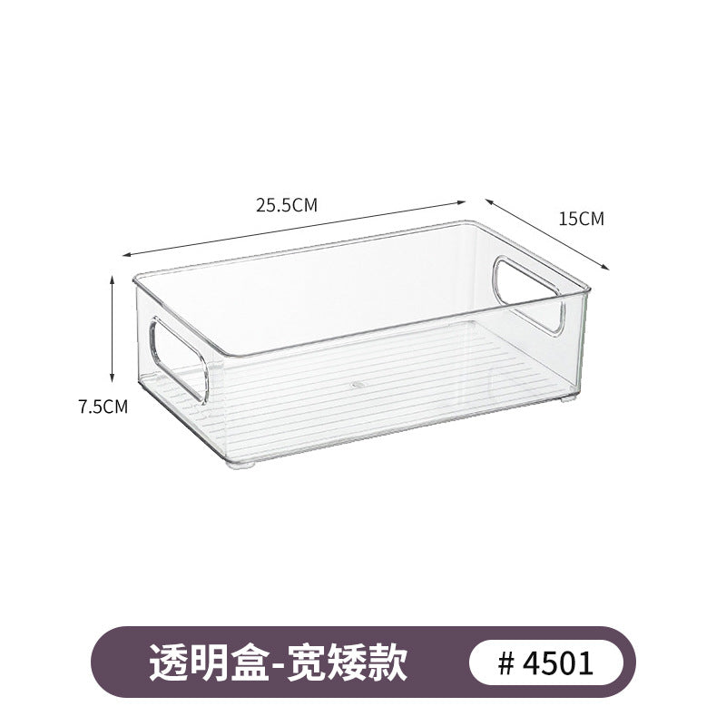 Multi-size Transparent Refrigerator Storage Box Snacks and Sundries Storage Box Cosmetic Finishing Multifunctional Transparent Superposable