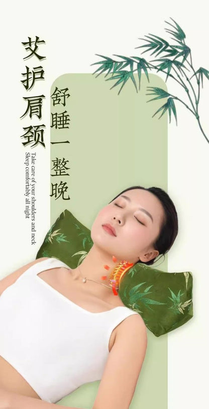 Mugwort Cervical Spine Pillow Bamboo Leaf Pure Cotton Triangular Cervical Spine Pillow Teacher's Day Pillow Gift Box Multifunctional Mugwort Pillow