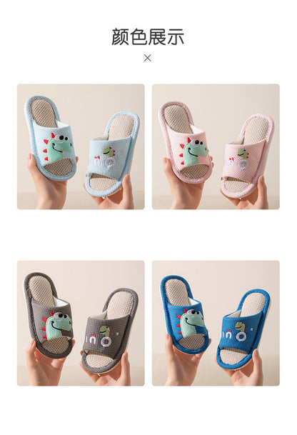 Small Dinosaur Boys and Girls Baby Open Toe Thickened Non-slip Pvc Summer Linen Sandals