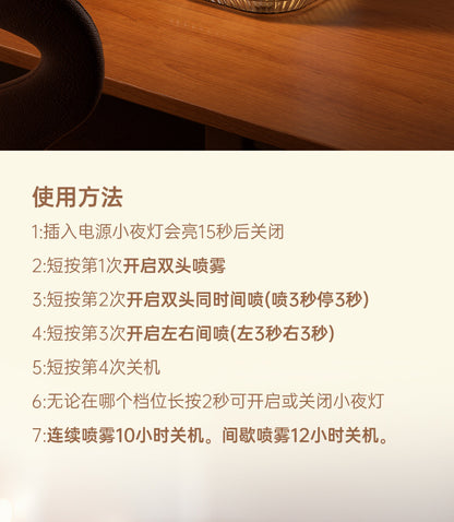Cross-Border Desktop Humidifier for Home Bedroom Extra Large Capacity Ambient Light Double Nozzle Extra Large Mist Volume Sprayer Dropshipping