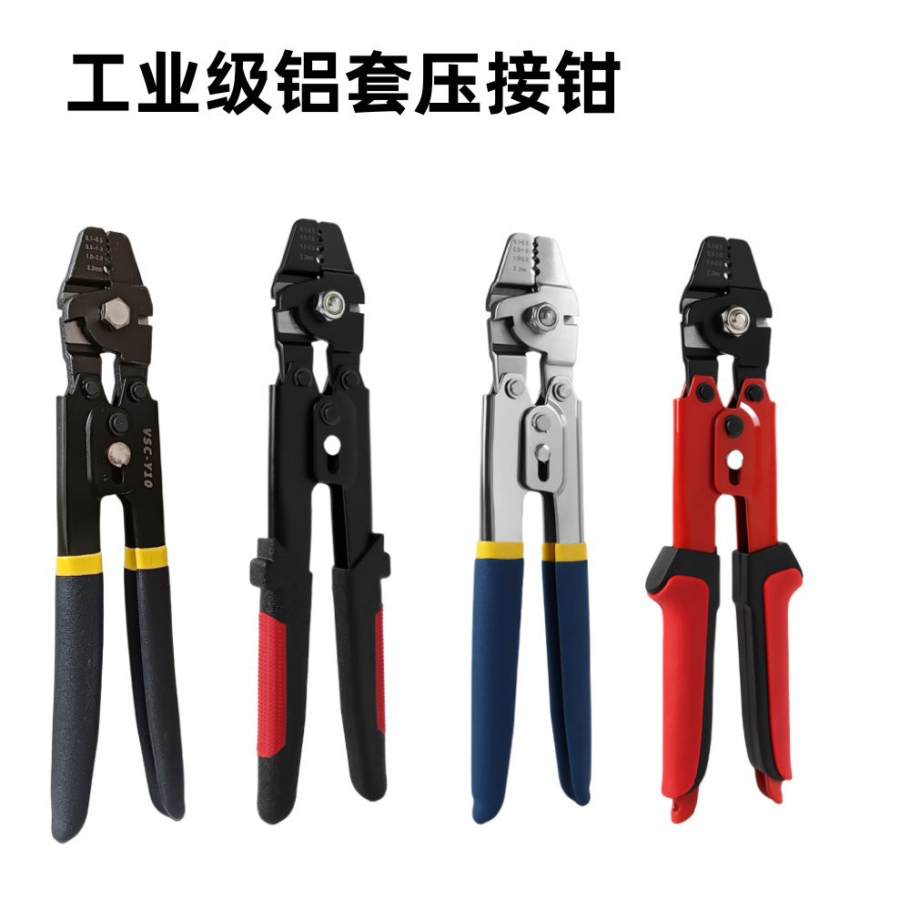 Aluminum Sleeve Crimping Pliers 10inch Multifunctional Wire Rope Pliers Labor-Saving Crimping Pliers Electrician Special Tools Wire Crimping Pliers