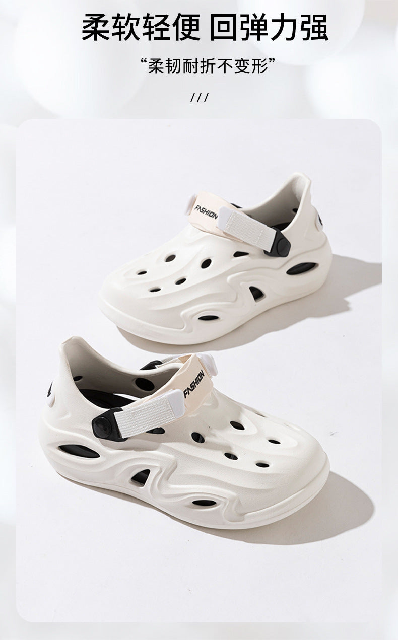 2025 Croc Shoes Men's Summer New Outerwear Non-Slip Soft Sole Baotou Men's Shoes Sports Coconut Sandals
