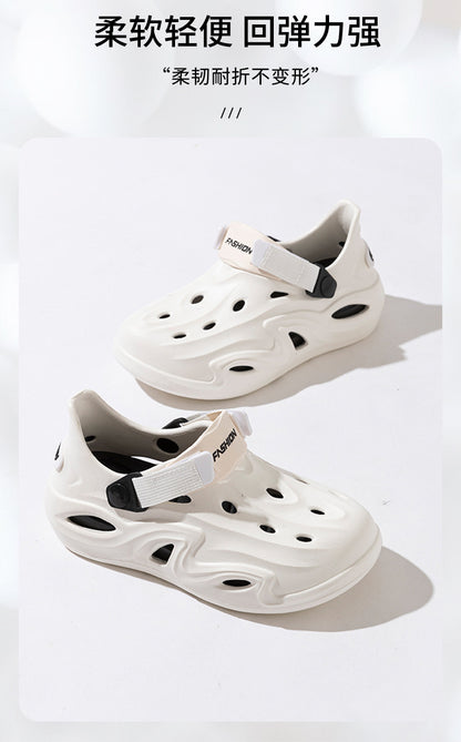 2025 Croc Shoes Men's Summer New Outerwear Non-Slip Soft Sole Baotou Men's Shoes Sports Coconut Sandals