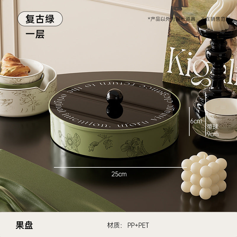 Fruit Tray Living Room Coffee Table Food Grade Melon and Peanut Snacks Dried Fruit Box Multi-layer Rotating Liftable Candy Box