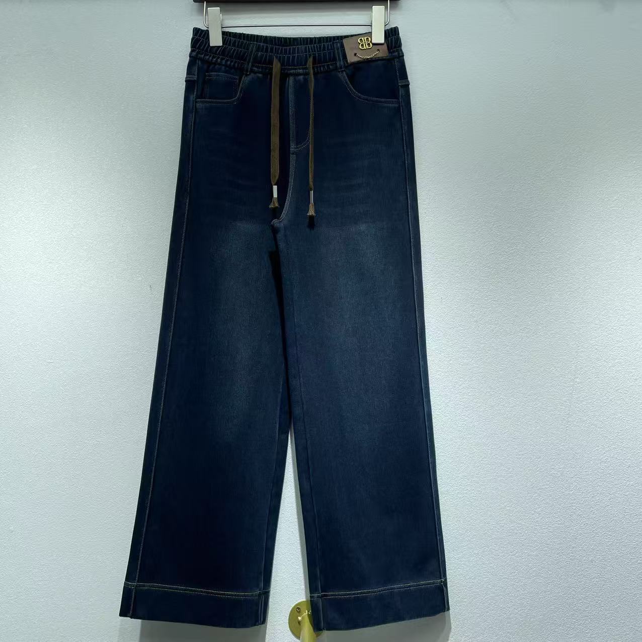 Elastic Wide-Leg Soft Denim Jeans for Women, High-Waisted, Four-Way Stretch, Straight-Leg Pants, Vintage Style, Slimming, Loose, Soft, Casual Pants, Versatile