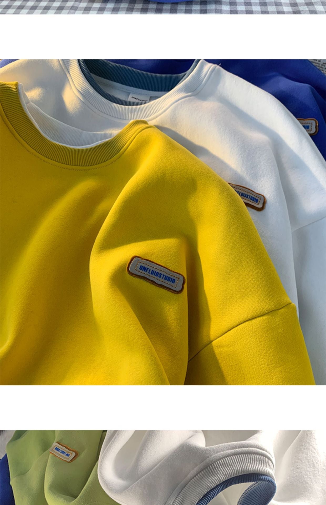 Green sweater men's and women's Hong Kong style spring and autumn top new oversize fake two-piece coat top couple wear lazy