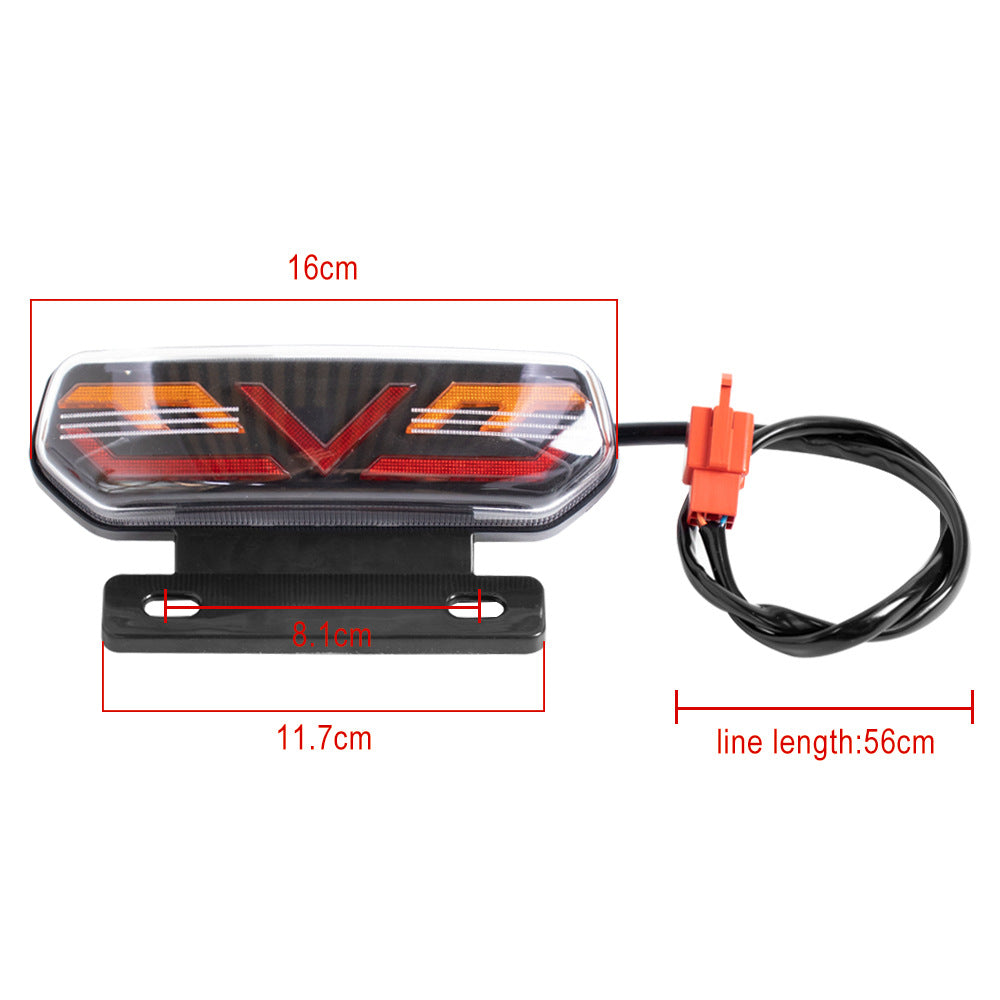 Factory wholesale electric car motorcycle tail light assembly 12V with bracket LED horse racing three-in-one driving tail light