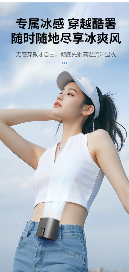 Cross-Border New Waist-Mounted Fan, Extra Large Capacity, Handheld USB Charging, Portable Outdoor Camping Cooling Device