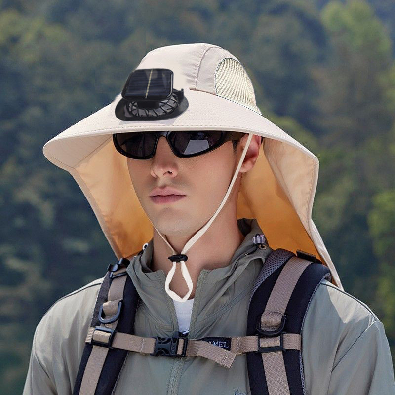 Solar Fan Hat, Summer Shawl, Neck Protection, Sun Protection Hat, Men's Outdoor Fishing and Hiking Hat, New Style Hat