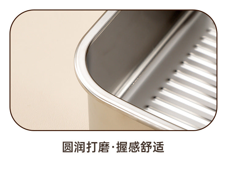 304 Stainless Steel Preservation Box Food Sealed Lunch Box for Microwave Lunch Box Large Capacity Square with Handler