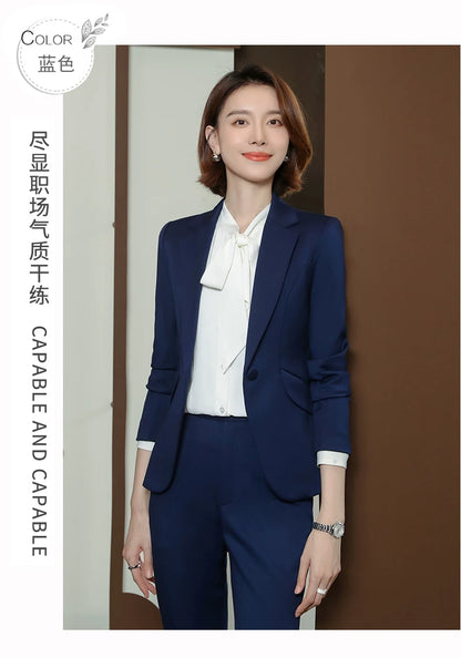2023 autumn and winter professional style suit female manager professional attire temperament goddess fan sense suit suit pink small suit