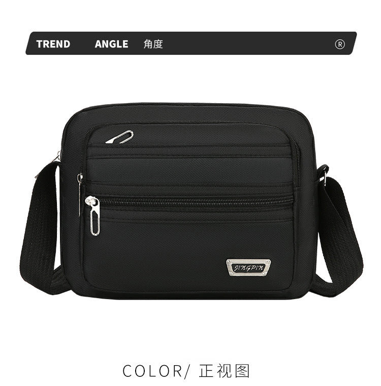 New Men's Coin Purse Casual Large Capacity Chest Bag Multi-layer Large Capacity Shoulder Bag Simple Solid Color Crossbody Bag