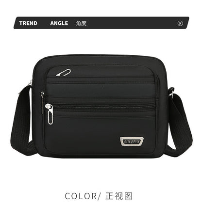 New Men's Coin Purse Casual Large Capacity Chest Bag Multi-layer Large Capacity Shoulder Bag Simple Solid Color Crossbody Bag